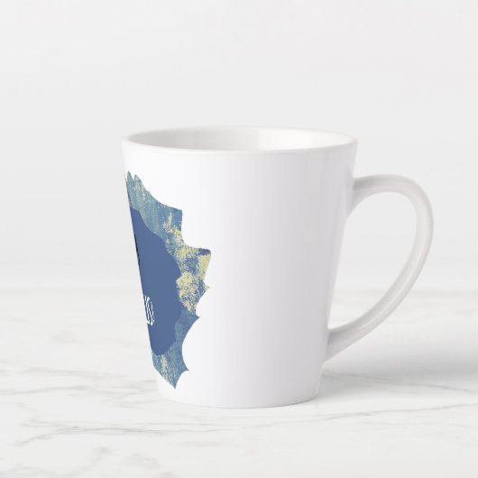 Chic Script Denim Scrap Fifty & FABULOUS! Birthday Latte Mok (Rechts)