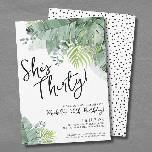 Chic Script Dertigste 30e Verjaardag Kaart