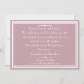 Chic Script Details Stof Roze Save The Date Aankondiging (Achterkant)