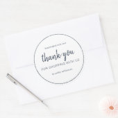Chic Script Donkerblauw Bedankt voor uw aankoop Ronde Sticker (Envelop)
