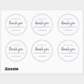 Chic Script Donkerblauw Bedankt voor uw aankoop Ronde Sticker (Vel)