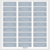Chic Script Dusty Blue Guest Adresetiketten Sticker (Vel)