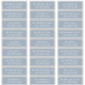 Chic Script Dusty Blue Guest Adresetiketten Sticker (Voorkant)
