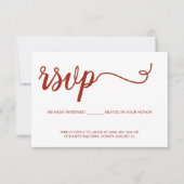 Chic Script-e-mail RSVP Gereserveerd Zetridhuwelij Kaartje (Voorkant)