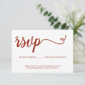 Chic Script-e-mail RSVP Gereserveerd Zetridhuwelij Kaartje (Staand voorkant)