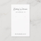 Chic Script Earring Display Kaart Visitekaartje (Voorkant)