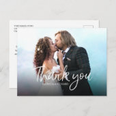 Chic Script Eenvoudige Elegante bruiloft Dank u Fo Briefkaart (Voorkant / Achterkant)