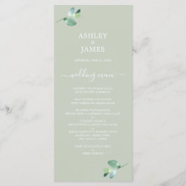 Chic Script Eucalyptus Foliage Green Wedding Menu