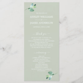 Chic Script Eucalyptus Foliage Green Wedding Programmakaart