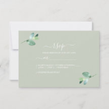 Chic Script Eucalyptus Foliage Green Wedding