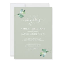 Chic Script Eucalyptus Foliage Minimal Weddenschap