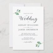 Chic Script Eucalyptus Foliage Minimal Weddenschap Kaart (Voorkant)