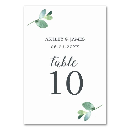 Chic Script Eucalyptus Foliage Minimal Weddenschap Kaart (Achterkant)