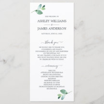 Chic Script Eucalyptus Foliage Minimal Weddenschap