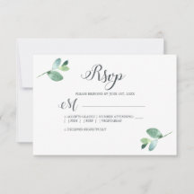 Chic Script Eucalyptus Foliage Minimal Weddenschap