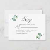 Chic Script Eucalyptus Foliage Minimal Weddenschap RSVP Kaartje (Voorkant)