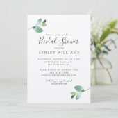Chic Script Eucalyptus Foliage-Vrijgezellenfeest Kaart (Staand voorkant)