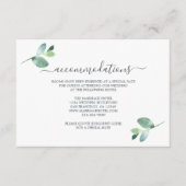 Chic Script Eucalyptus Foliage Weddenschap Informa Informatiekaartje (Voorkant)