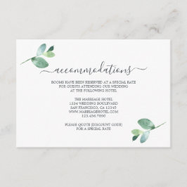 Chic Script Eucalyptus Foliage Weddenschap Informa Informatiekaartje