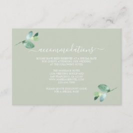 Chic Script Eucalyptus Loof Bruiloft Informatie Informatiekaartje