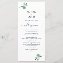 Chic Script Eucalyptus Loof Minimal Huwelijk Menu
