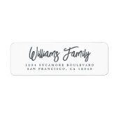 Chic Script Familienaam Retouradres Label (Voorkant)