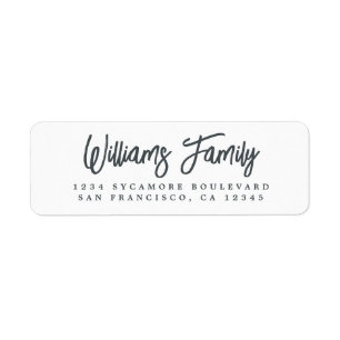 Chic Script Familienaam Retouradres Label