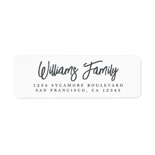 Chic Script Familienaam Retouradres Label (Voorkant)