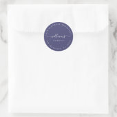 Chic Script Familienaam Retouradres Ronde Sticker (Tas)