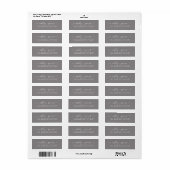 Chic Script Flanel Grijs Huwelijks Retouradres Etiket (Full Sheet)