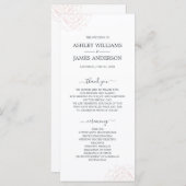 Chic Script Floral Bleek roze roze eenvoudige brui Programmakaart (Voorkant / Achterkant)