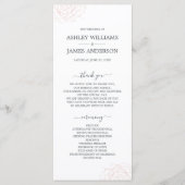 Chic Script Floral Bleek roze roze eenvoudige brui Programmakaart (Voorkant)