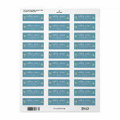Chic Script Foliage Blue Return Address Label (Full Sheet)