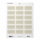 Chic Script Foliage Future Mr Mrs Trouwadres Etiket (Full Sheet)