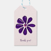 Chic Script Font - Bedankt! - Paarse bloem Cadeaulabel (Voorkant)