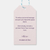 Chic Script Font - Bedankt! - Paarse bloem Cadeaulabel (Achterkant)