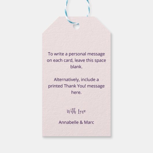 Chic Script Font - Bedankt! - Paarse bloem Cadeaulabel (Achterkant)