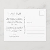 Chic Script Foto Afstudeer Bedankt Briefkaart (Achterkant)