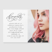 Chic Script Foto Afstuderen Magnetische Uitnodigin (Voorkant)