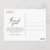 Chic Script Foto bruiloft Dank u Briefkaart (Achterkant)