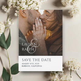 Chic Script Foto Huwelijk Save The Date Feestdagenkaart