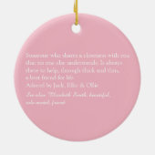 Chic Script Foto Lief Roze Zus Definitie Keramisch Ornament (Achterkant)