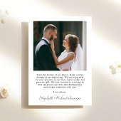 Chic Script foto minimalistische bruiloft Bedankkaart