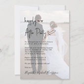 Chic Script Foto Overlay Cream bruiloft receptie Kaart (Voorkant)