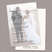 Chic Script Foto Overlay Cream bruiloft receptie Kaart