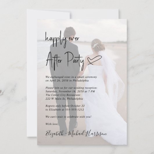 Chic Script Foto Overlay Roze bruiloft receptie Kaart (Voorkant)