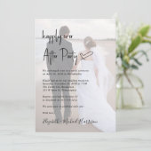 Chic Script Foto Overlay Roze bruiloft receptie Kaart (Staand voorkant)