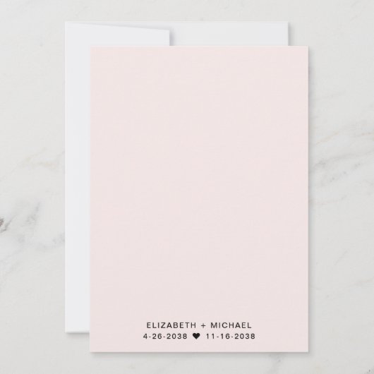 Chic Script Foto Overlay Roze bruiloft receptie Kaart (Achterkant)