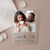 Chic Script Foto Save the Date Acryl Uitnodigingen