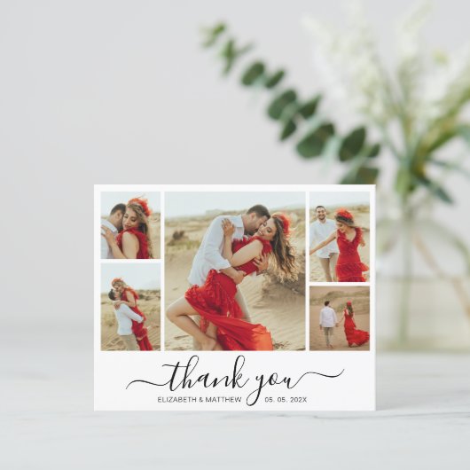 Chic Script-fotobudget Weddenschap Hartelijk dank (Staand voorkant)